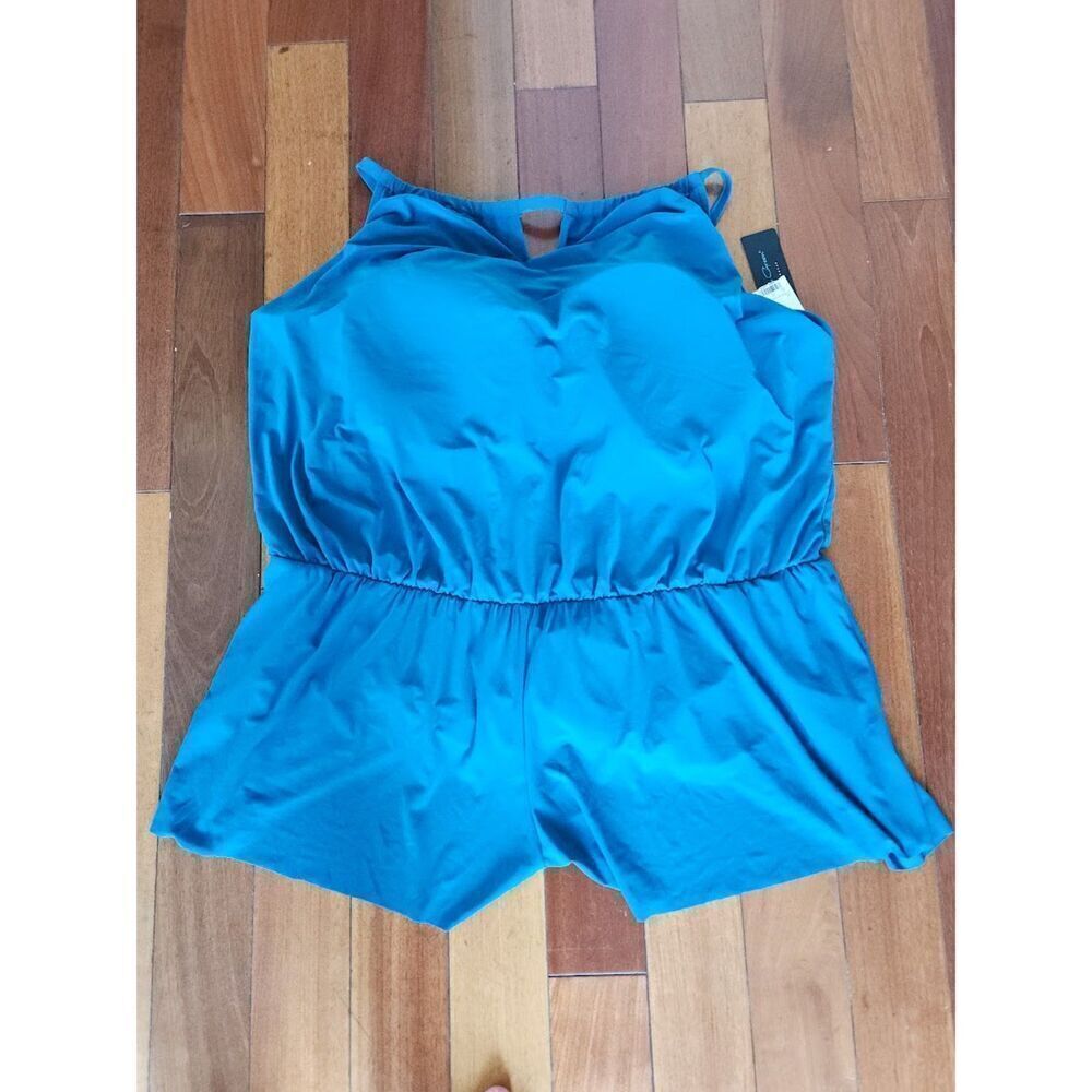 NWT Aqua Green Women Teal Blue/Green Romper Swimwear size 24 - Picture 8 of 10